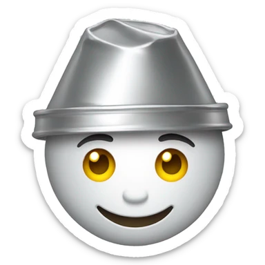 smiling emoji wearing a tin foil hat sticker