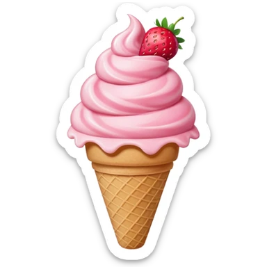 Strawberry ice-cream sticker