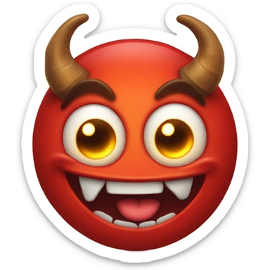 devil emoji in red sticker