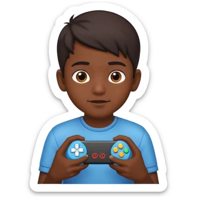 Indian boy playing video game  sticker