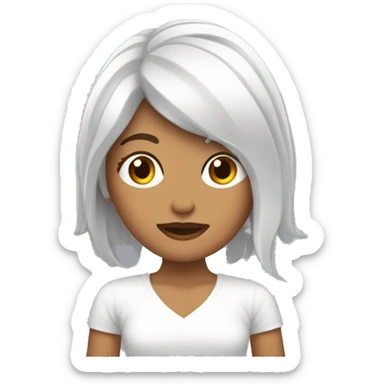 Mujer blanca con el cabello marrón llorando  sticker