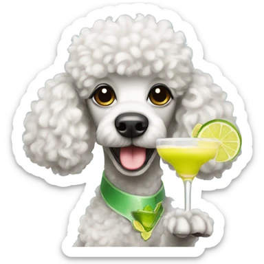 Poodle drinking margarita sticker