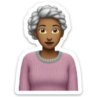 character woman -clothing woolen_sweater sticker