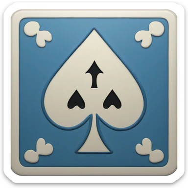 Ace of spades card in solid blue color sticker