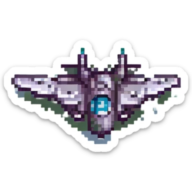 fighter jet, pixel art style sticker