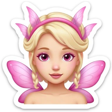 pink fairy face joy sticker