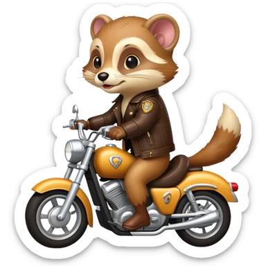 Weasel riding a motorcycle  sticker