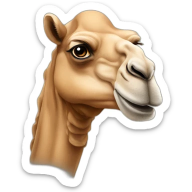 Cartoon camel head sticker