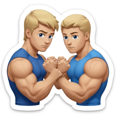 DIRTY BLONDE HAIR BLUE EYES BIG BICEPS FOR ARM WRESTLING YOUNG MAN sticker
