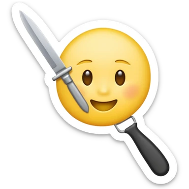 slitting my wrist normal round yellow emoji like traditional original emojis before the people ones with a knife sticker