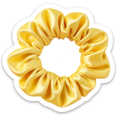 small silky pastel yellow scrunchie with shimmer effect sticker