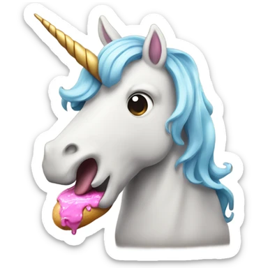 Unicorn eating poop sticker