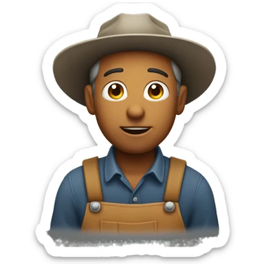 Farmer telling you to think sticker