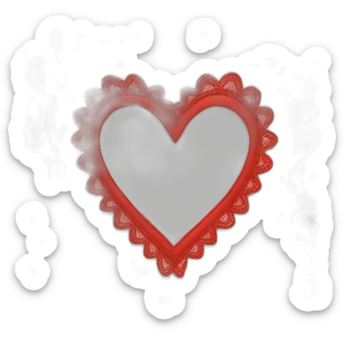 Red lace heart frame  sticker