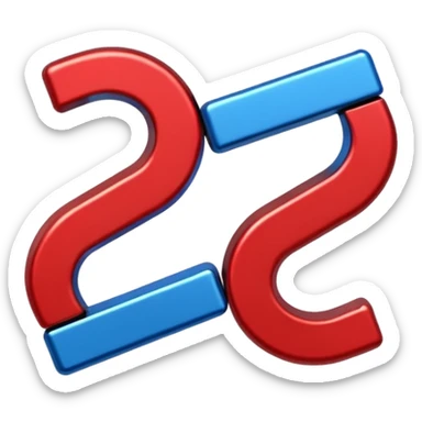 two Magnet Attraction which is in blue and red color in a u shape  sticker