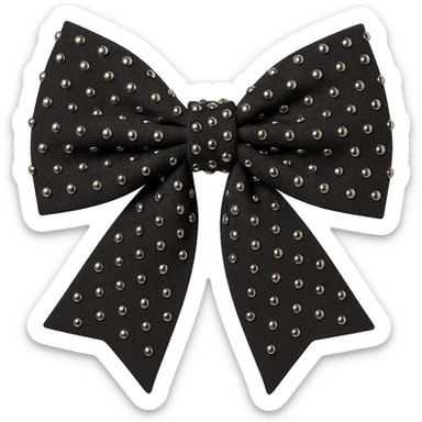 kpop stage bow with metallic studs, edgy and stylish, remove background sticker