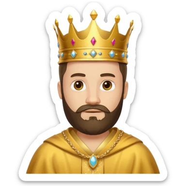 King – Bearded man with golden crown and robe sticker