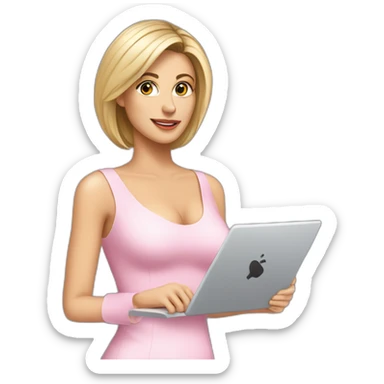 Posh-Radiologist-performing-breast-mammography-to-leni-klum sticker