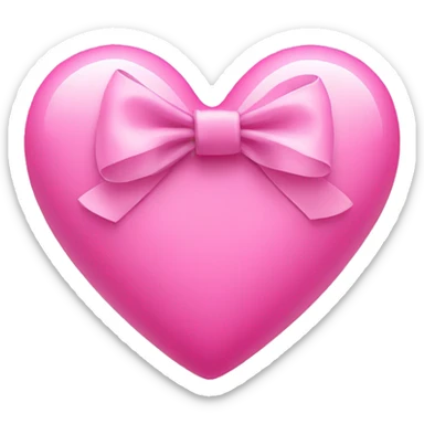 pink heart with bows sticker