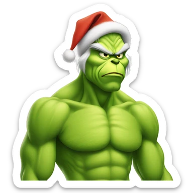 Grinch with big muscles  sticker