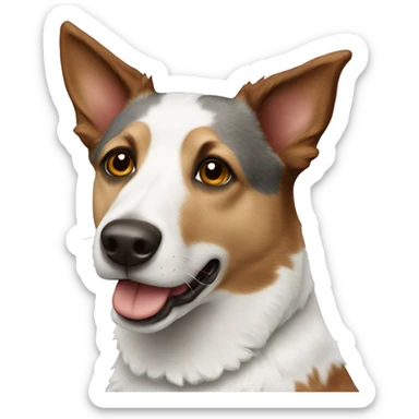 White and brown heeler dog  sticker