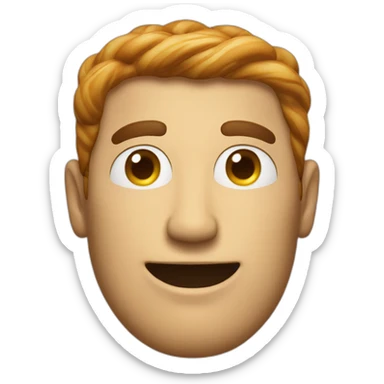 man with brioche face sticker