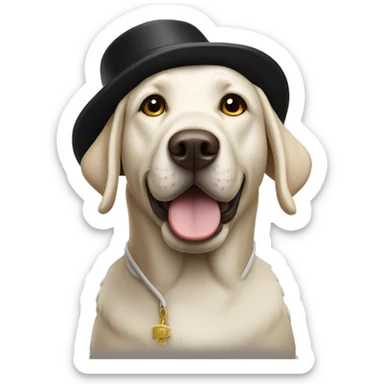 Black Labrador dressed up as pilgrim sticker