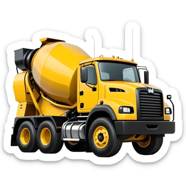 Cement Mixer - Mack Granite (Model Year: 2022) (Iconic colour: Yellow and black) sticker