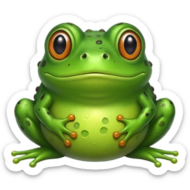 Frog with a dog hair ball sticker