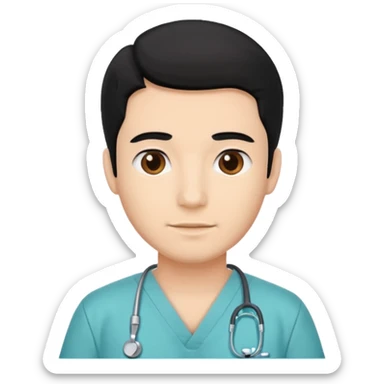 male with a scrubs and blanck hair sticker
