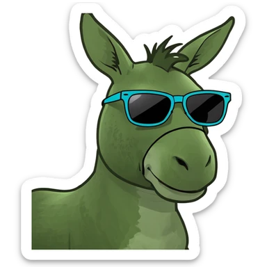donkey with sunglasses sticker