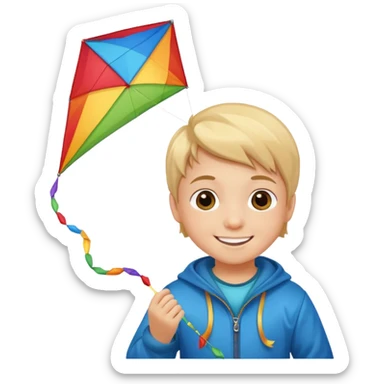 little kid with kite sticker