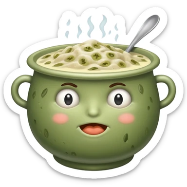 smelly rotten porridge, no face sticker