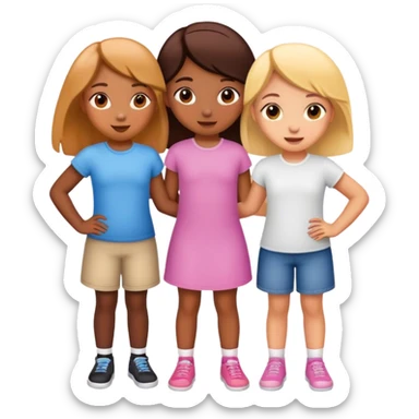 3 10 year old girls who are best friends  sticker