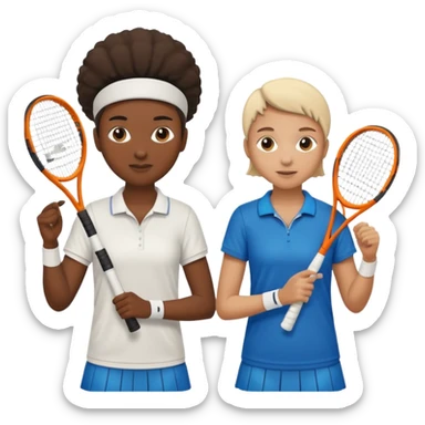 two tennis players sticker