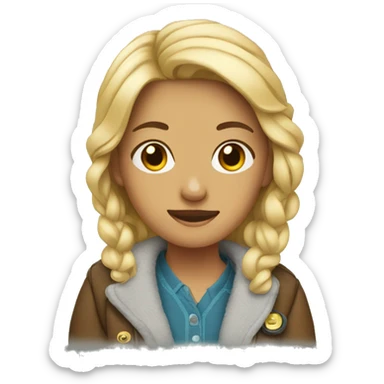 teen wearing a purse and house slippers sticker