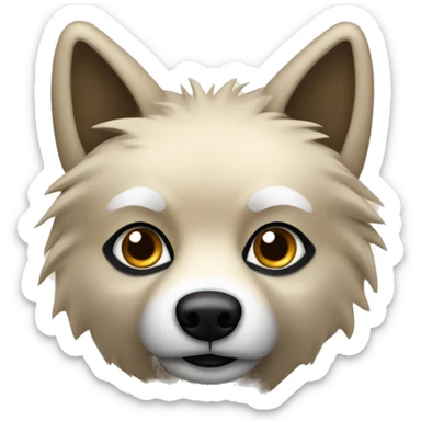 Spitz loup beige et noir mélangé  sticker