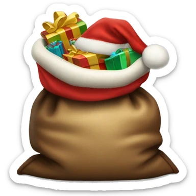 santa's sack full of presents sticker