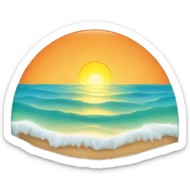The sun warms the beach sticker