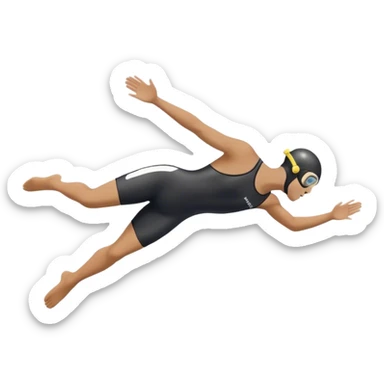 A diver mid-air after jumping off a head diving pool,  Below him, a pool labeled "Confidence". A subtle 5-4-3-2-1 on the diving board shows they took the leap despite fear. sticker