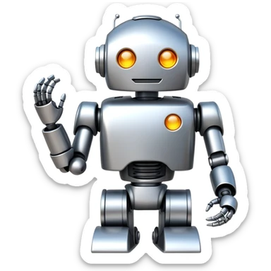robot with abs sticker