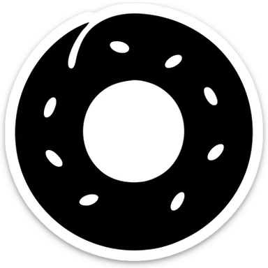 simit, Turkish sesame bread ring solid filled icon sticker