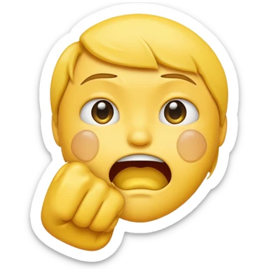 Crying emoji with fist over its mouth  sticker