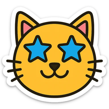 cat with star eyes sticker