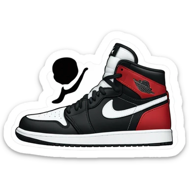 Black and white Jordan 1 single shoe sticker