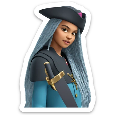 girl with sword and hat sticker