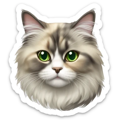 Dilute calico Persian cat with green eyes sticker