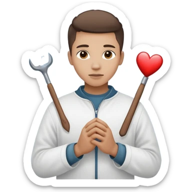 The image shows a person across a fog, emotional tones. In their hands, they carry 2 symbolic tools labeled “Compassion” and “Forgiveness,” suggesting healing after emotional pain-- hearts sticker