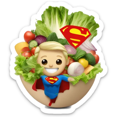 salad with superman logo sticker