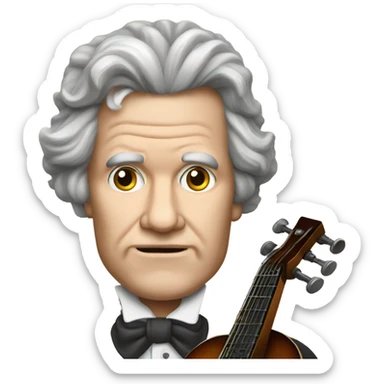 Beethoven big head banjo sticker